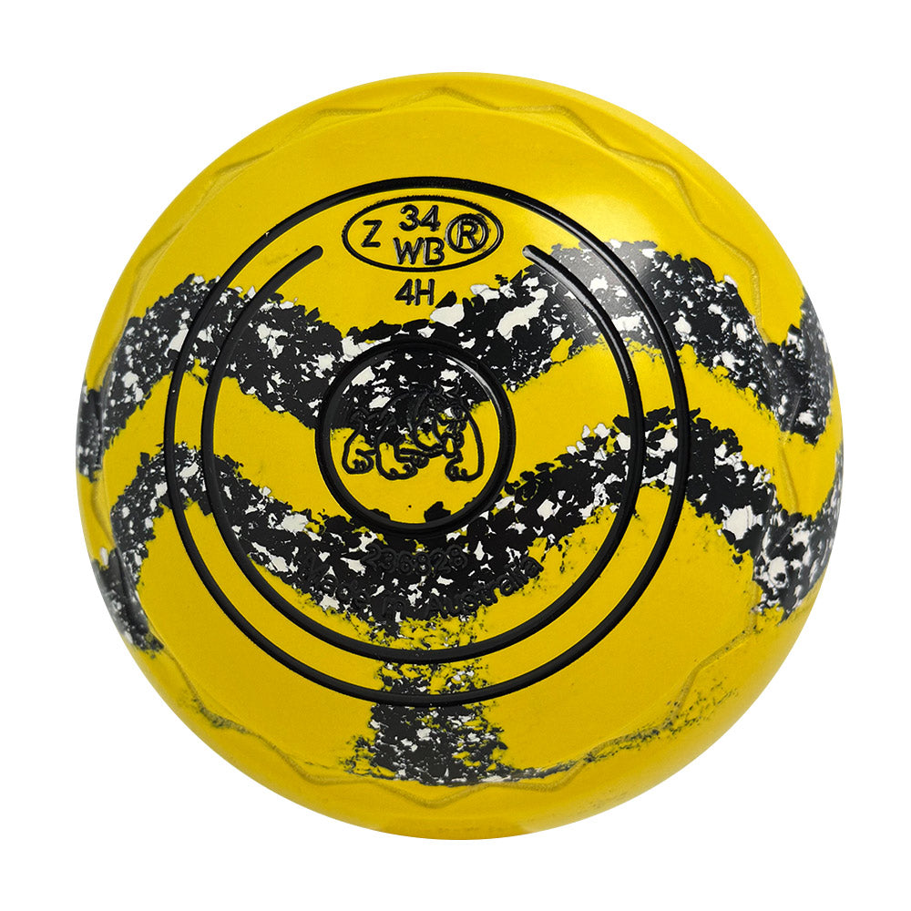 Aero Dynamic Lawn Bowls 4 Heavy Z-Scoop Yellow/Onyx Swirl - 236828