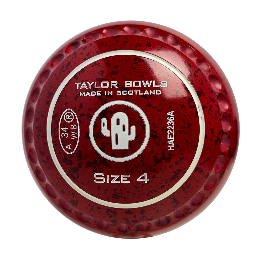 Taylor GTR Lawn Bowls Size 4 Heavy Gripped Red/Maroon HAE2236A