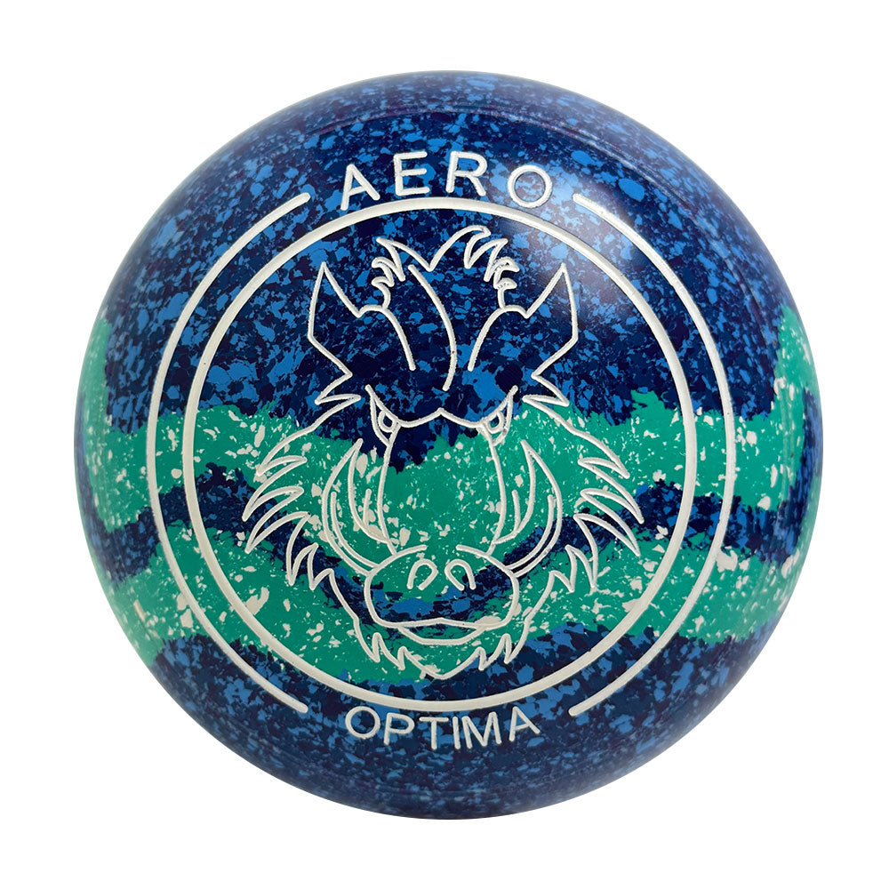 Aero Optima Lawn Bowls 4 Heavy Non-Gripped Delta/Tiffany Swirl - 238260