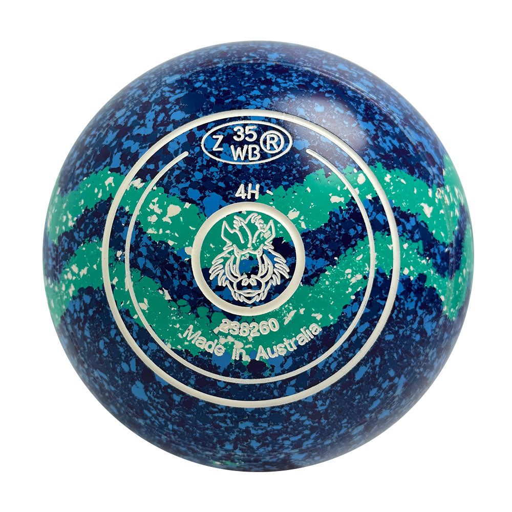 Aero Optima Lawn Bowls 4 Heavy Non-Gripped Delta/Tiffany Swirl - 238260