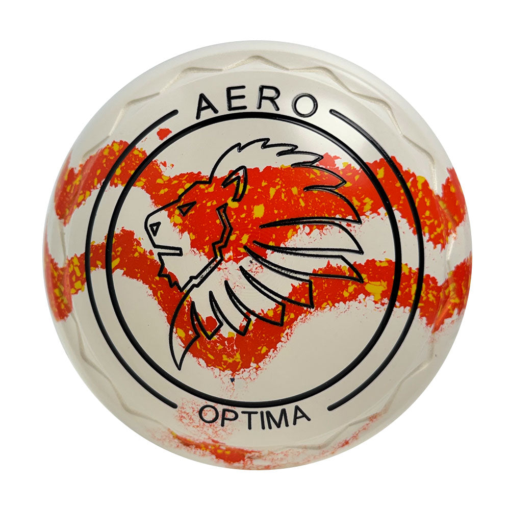 Aero Optima Lawn Bowls 4 Heavy Z-Scoop White/Nectarine Swirl - 238270