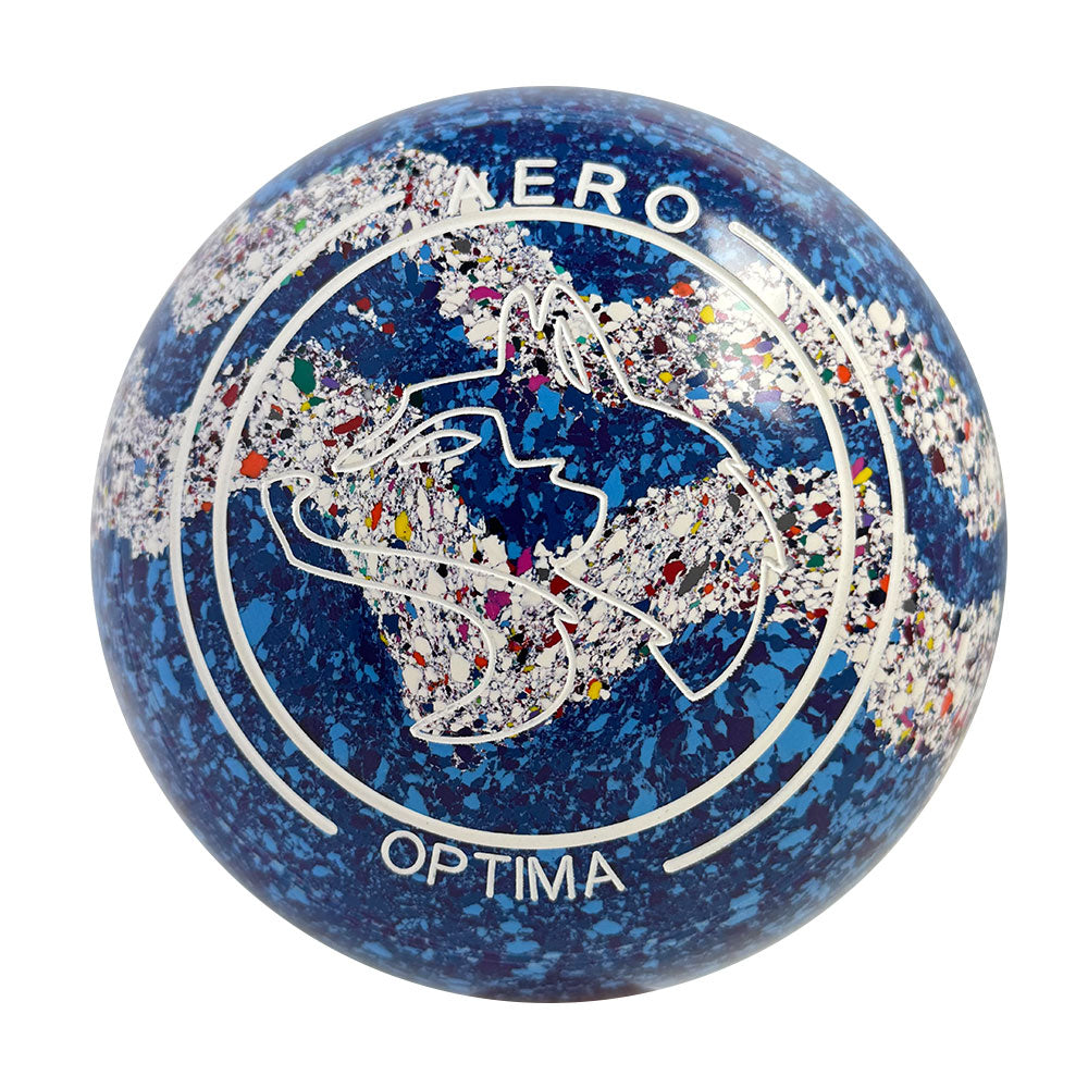 Aero Optima Lawn Bowls 3 Heavy Non-Gripped Delta/White Harlequin Swirl - 238976 Aero Bowls