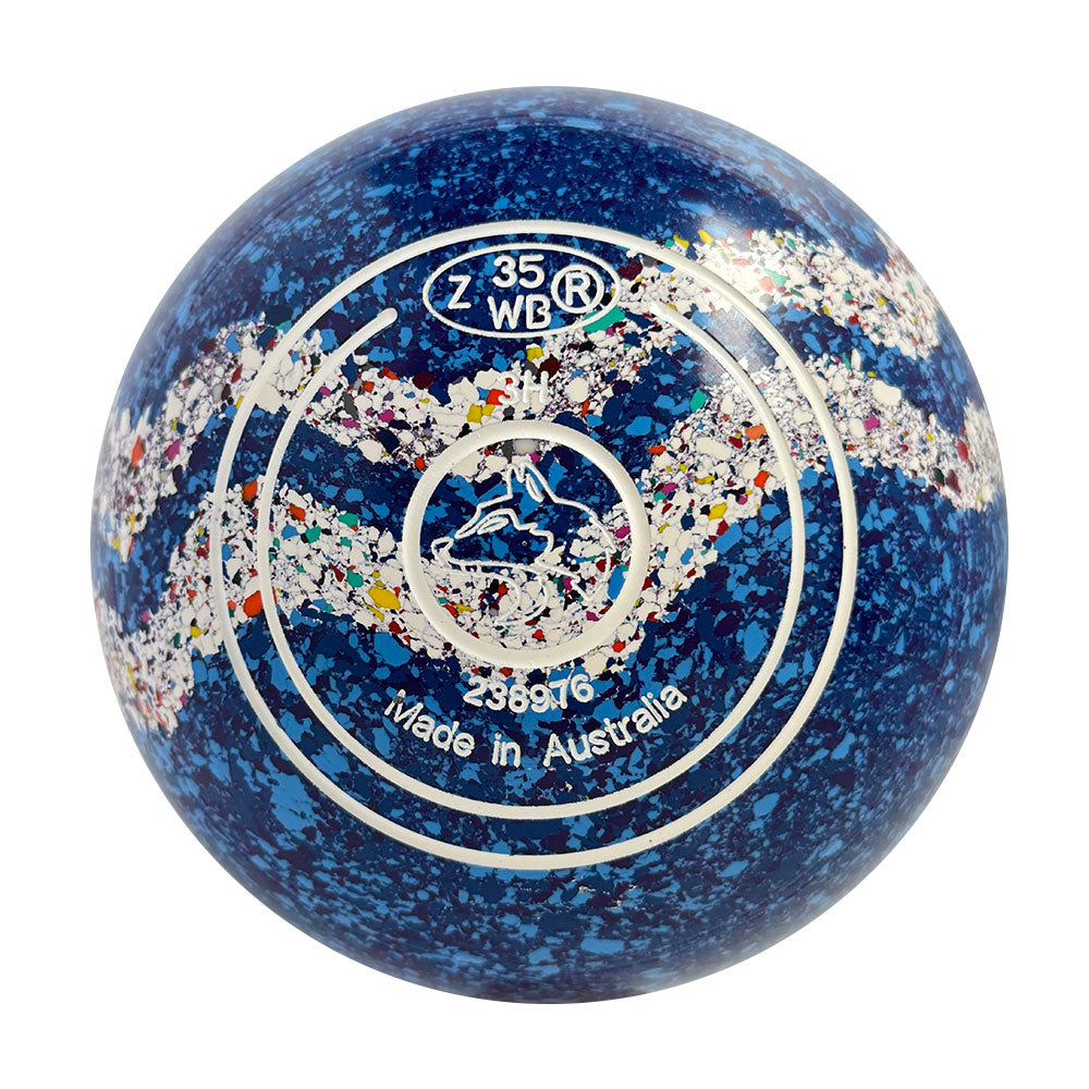 Aero Optima Lawn Bowls 3 Heavy Non-Gripped Delta/White Harlequin Swirl - 238976
