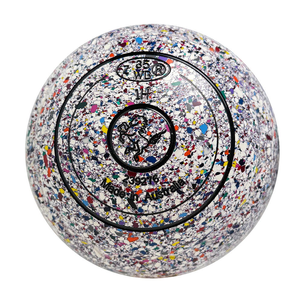 Aero Optima Lawn Bowls 1 Heavy Z-Scoop White Harlequin - 239276