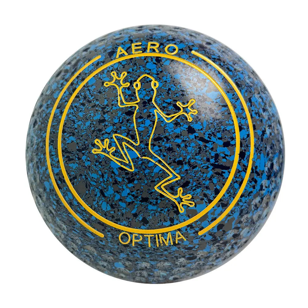 Aero (Pre-Owned) Optima Lawn Bowls 2.5 Heavy Dimple Blue/Grey Speckle - 240811 Aero Bowls