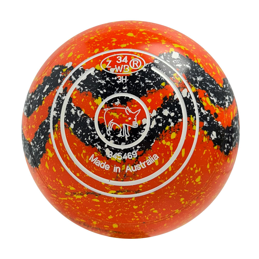 Aero Dynamic Lawn Bowls 3 Heavy Non-Gripped Nectarine/Onyx Swirl -245469