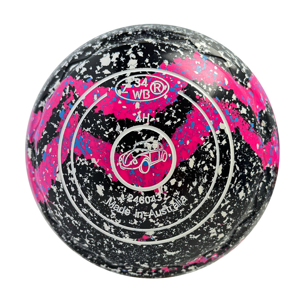 Aero Optima Lawn Bowls 4 Heavy Z-Scoop Onyx/Raspberry Swirl - 246043