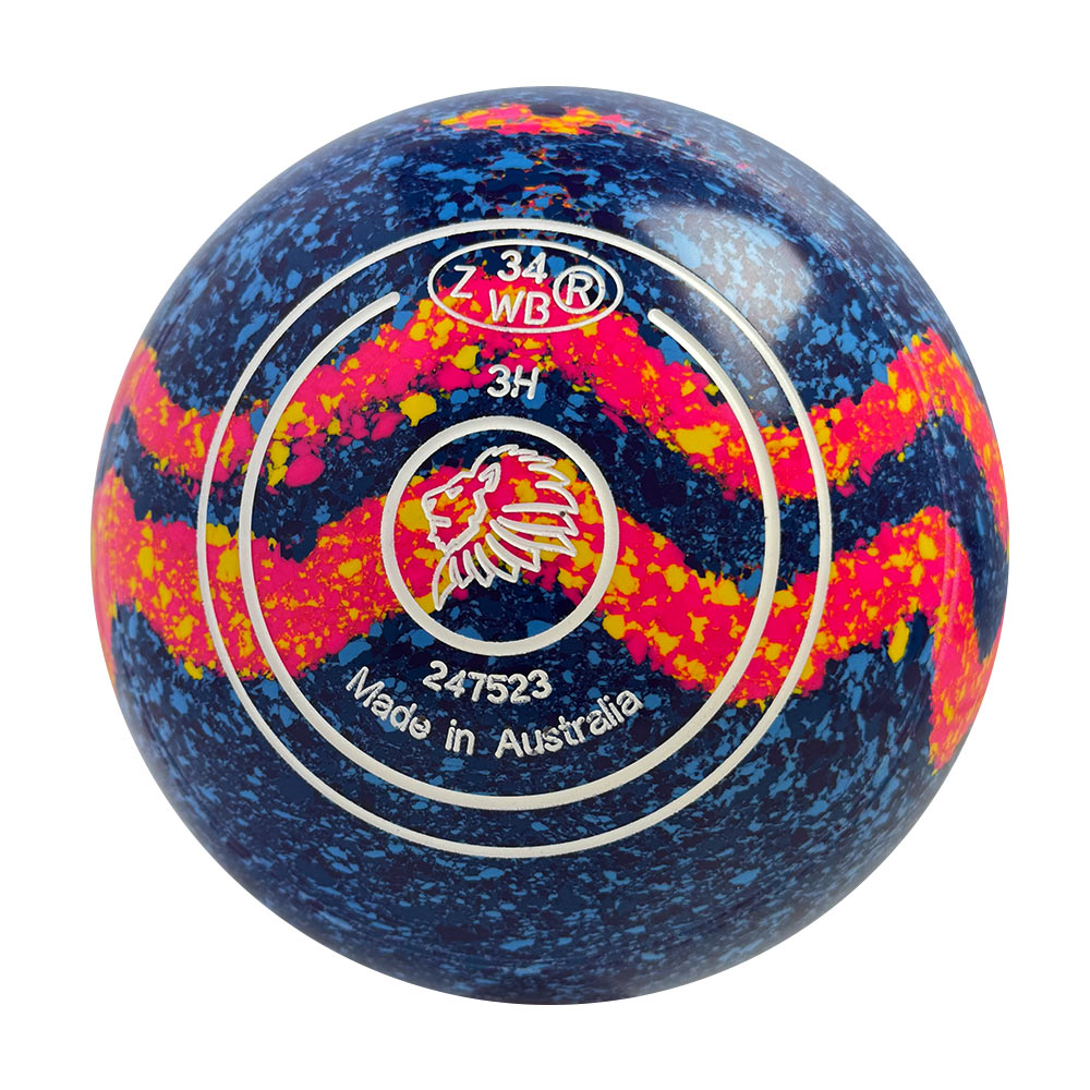 Aero Optima Lawn Bowls 3 Heavy Non-Gripped Delta/Tequila Sunrise Swirl - 247523