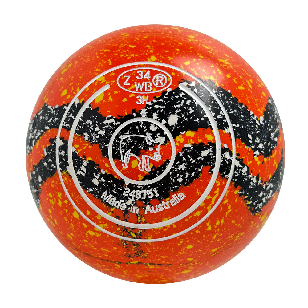 Aero Dynamic Lawn Bowls 3 Heavy Non-Gripped Nectarine/Onyx Swirl -248751