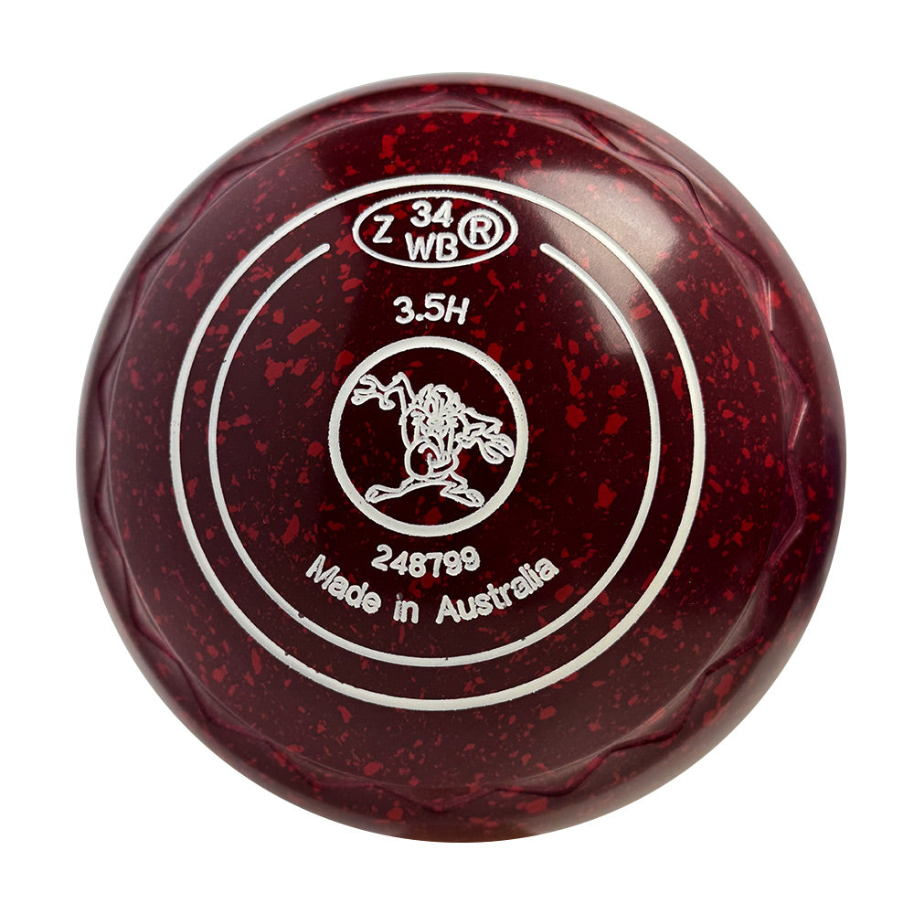 Aero Optima Lawn Bowls 3.5 Heavy Z-Scoop Maroon - 248799