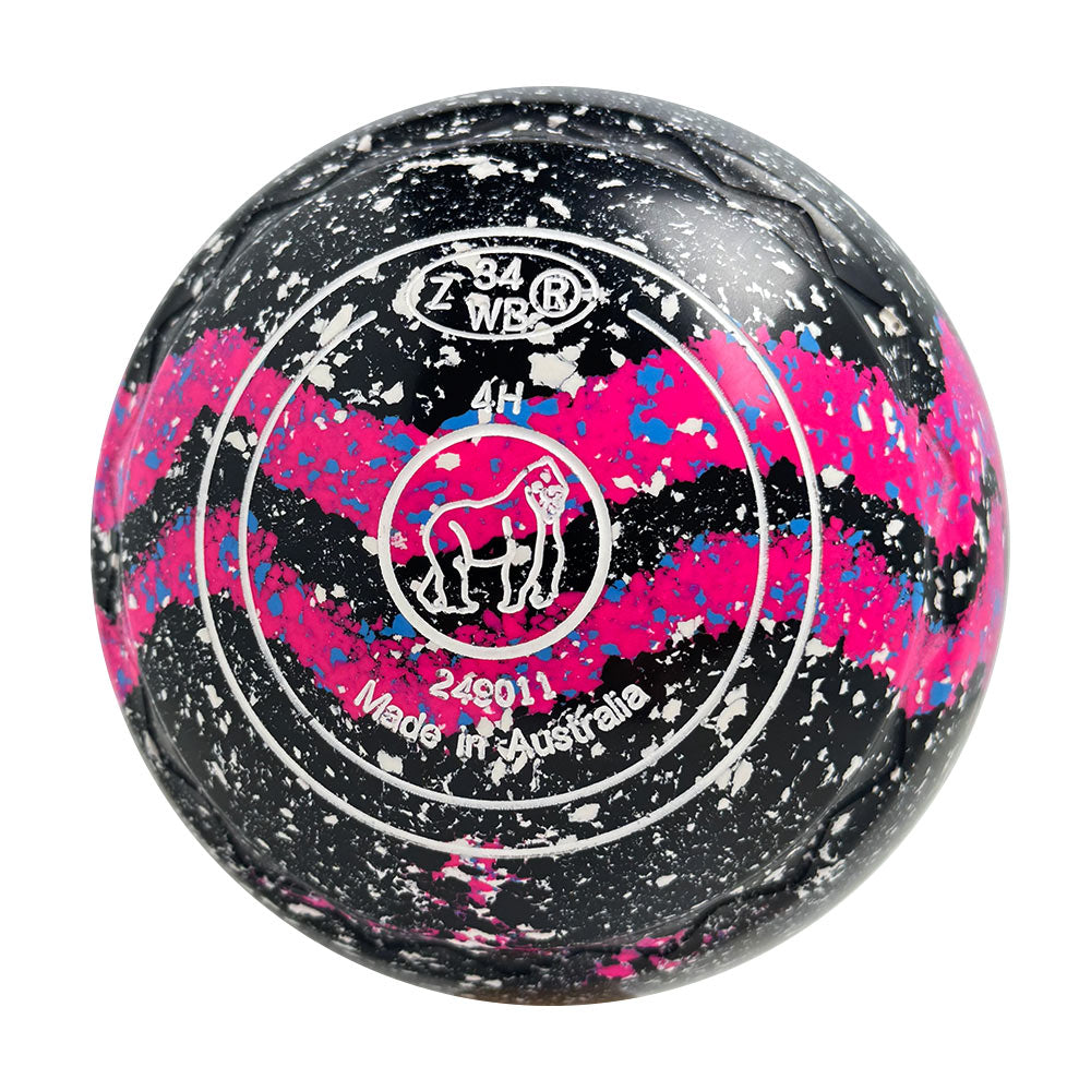 Aero Optima Lawn Bowls 4 Heavy Z-Scoop Onyx/Raspberry Swirl - 249011
