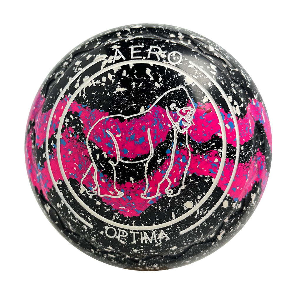 Aero Optima Lawn Bowls 4 Heavy Z-Scoop Onyx/Raspberry Swirl - 249011