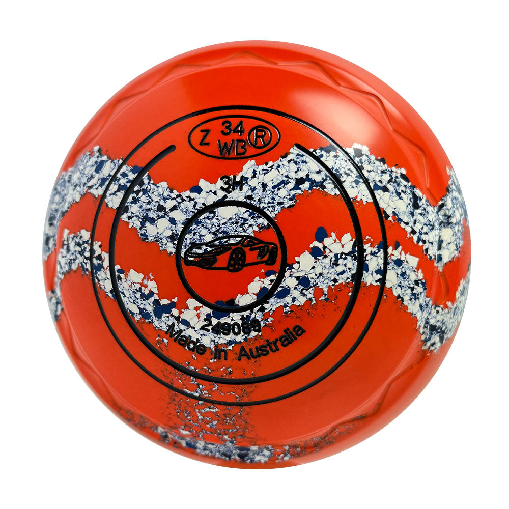 Aero Optima Lawn Bowls 3 Heavy Z-Scoop Orange/Glacier Swirl - 249089