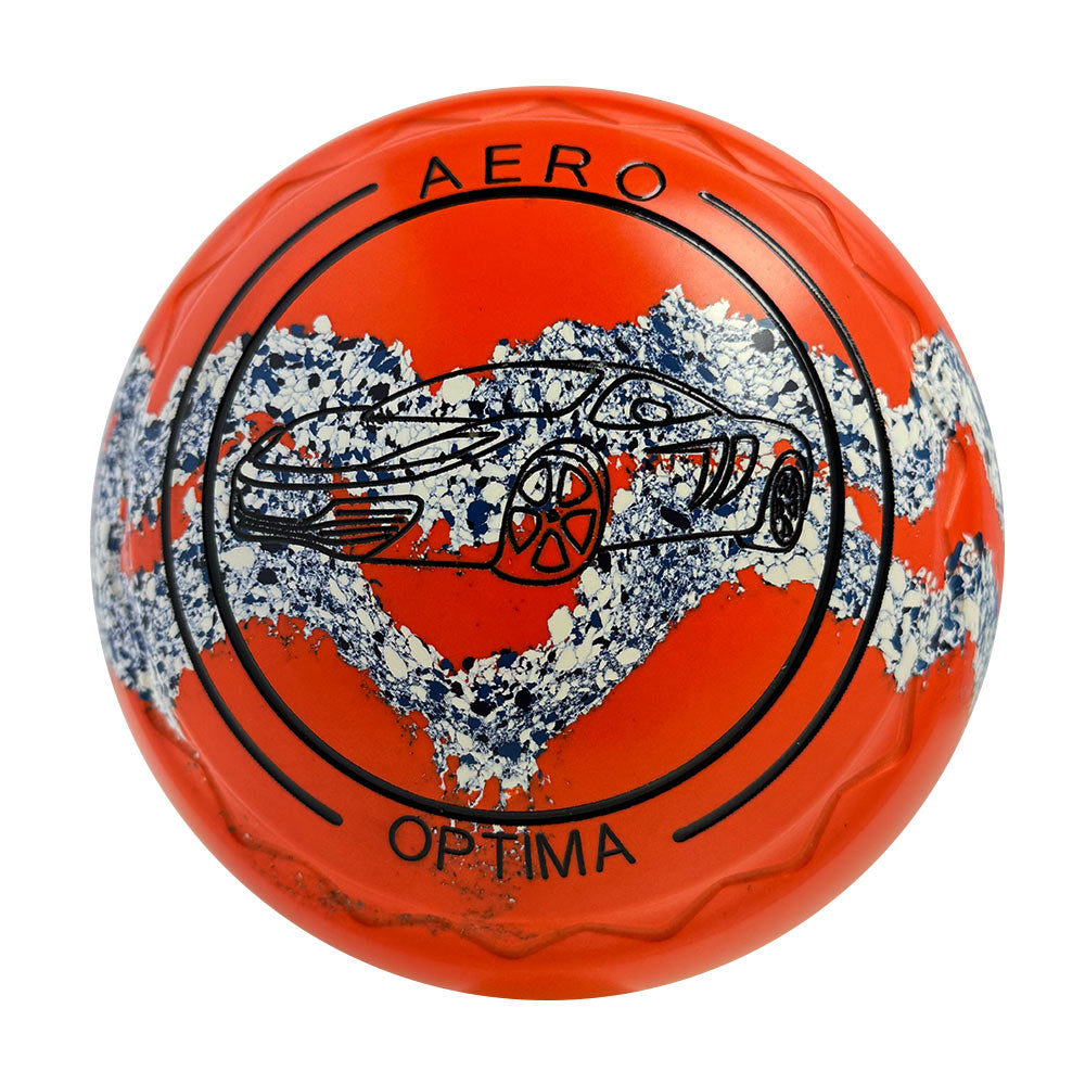 Aero Optima Lawn Bowls 3 Heavy Z-Scoop Orange/Glacier Swirl - 249089