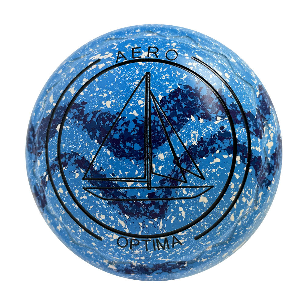 Aero Optima Lawn Bowls 2.5 Heavy Z-Scoop Azure/Delta Swirl - 249105