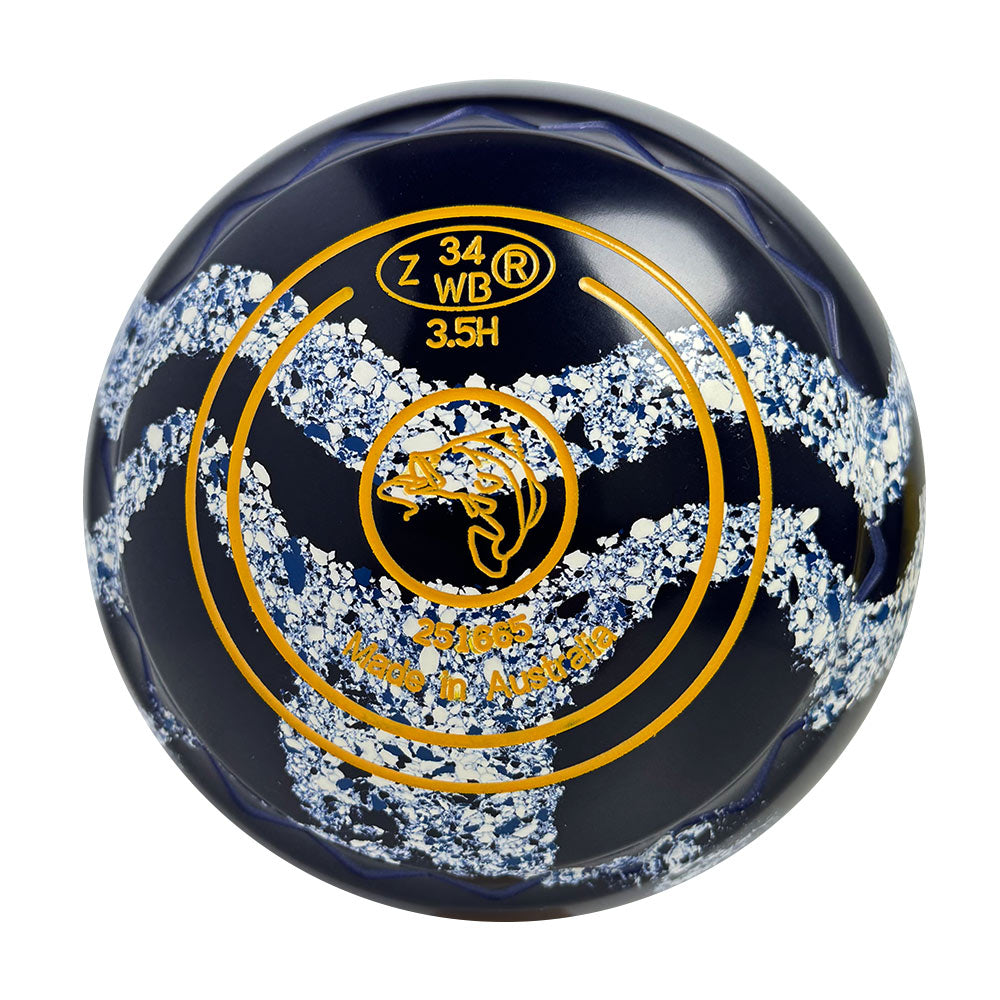 Aero Dynamic Lawn Bowls 3.5 Heavy Z-Scoop Dark Blue/Glacier Swirl - 251665