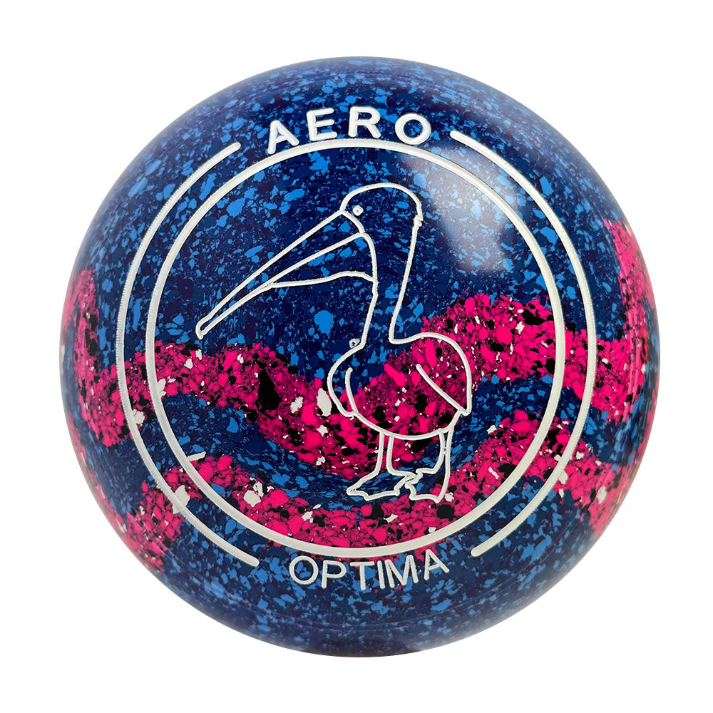 Aero Optima Lawn Bowls 3 Heavy Non-Gripped Delta/Fuchsia Swirl - 251667