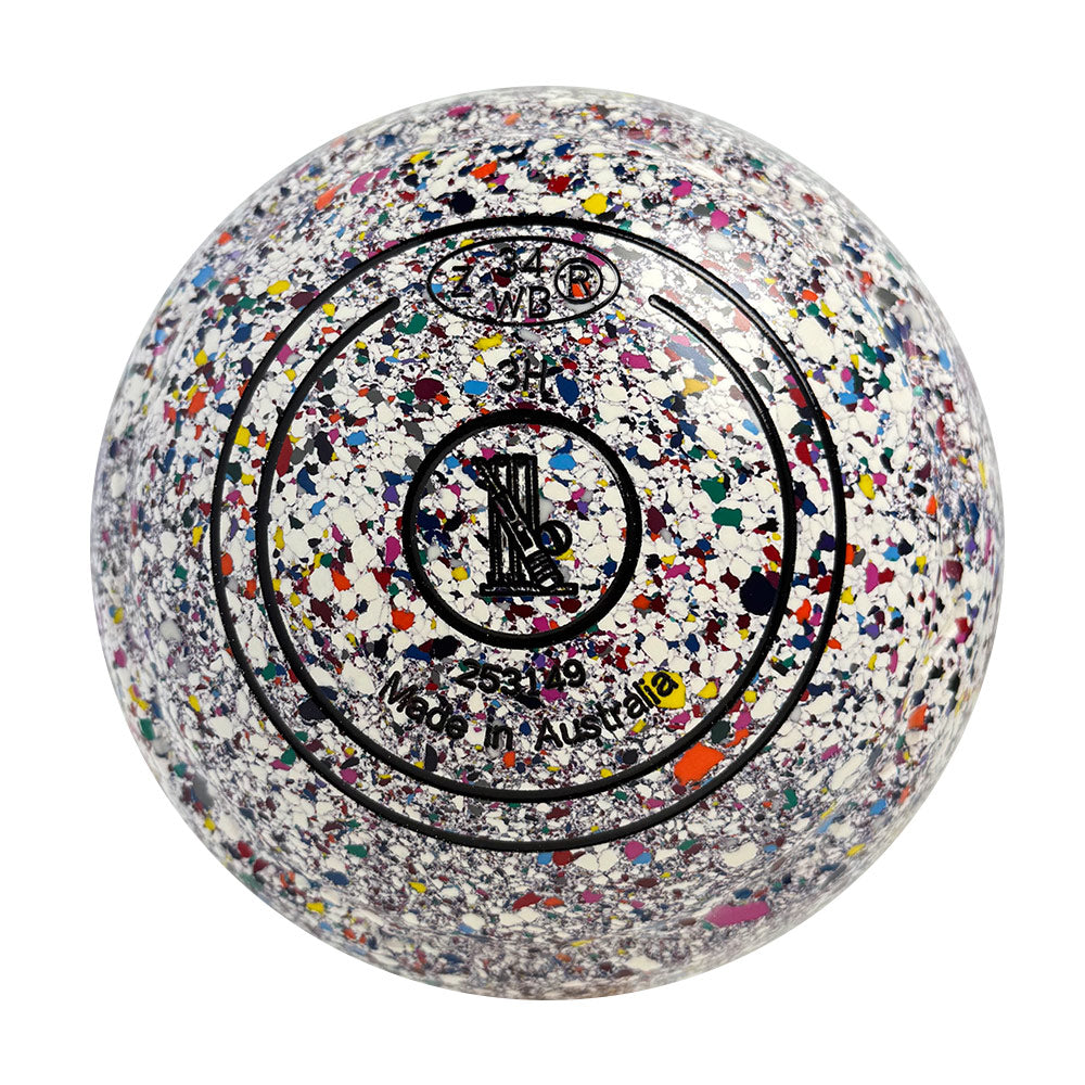 Aero Optima Lawn Bowls 3 Heavy Z-Scoop White Harlequin - 253149