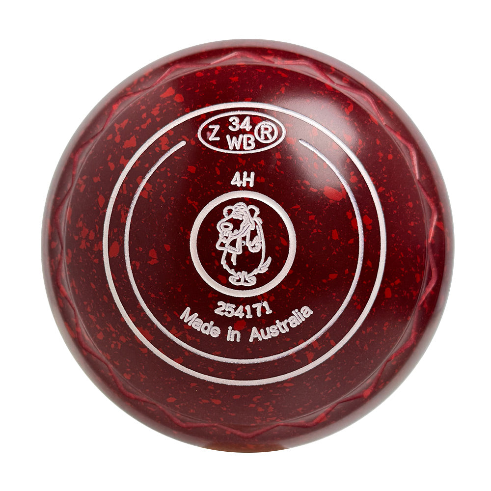 Aero Optima Lawn Bowls 4 Heavy Z-Scoop Maroon Red - 254171