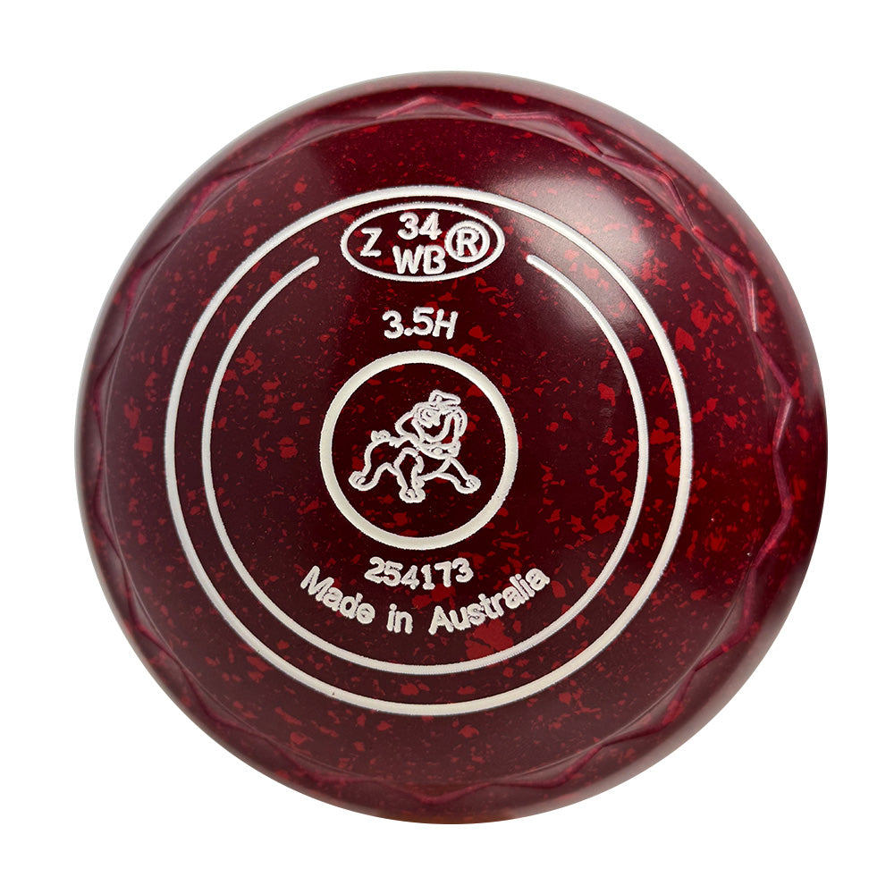 Aero Optima Lawn Bowls 3.5 Heavy Z-Scoop Maroon Red - 254173