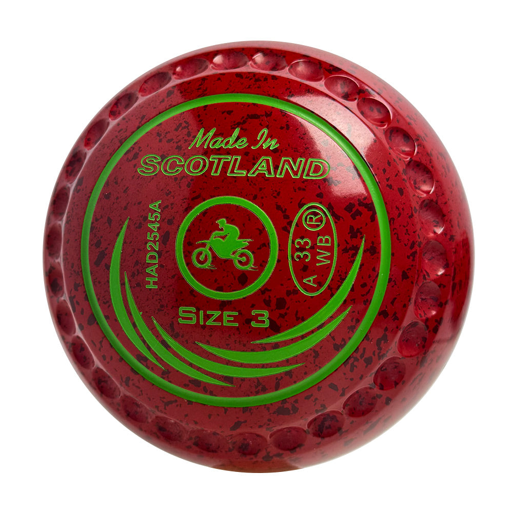 Taylor SRV Lawn Bowls Size 3 Heavy Gripped Red/Maroon - HAD2545A