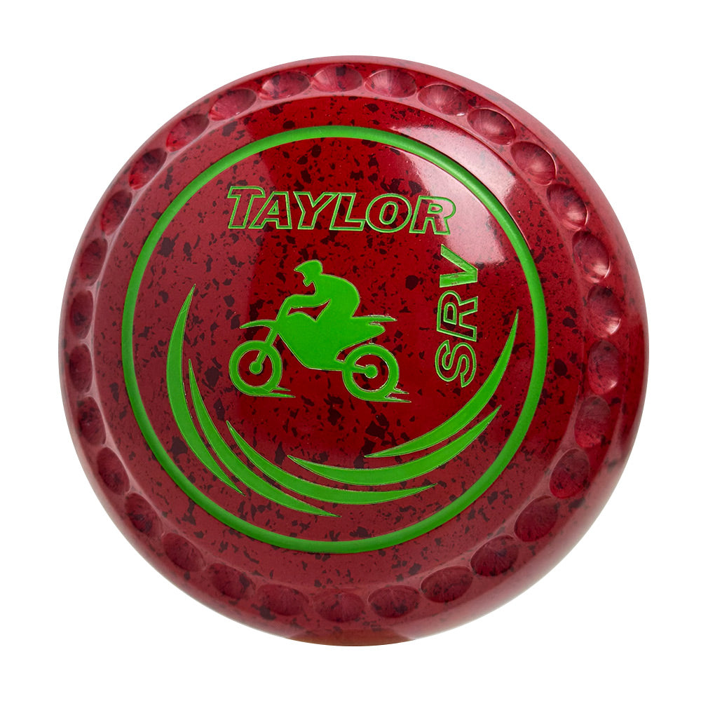 Taylor SRV Lawn Bowls Size 3 Heavy Gripped Red/Maroon - HAD2545A