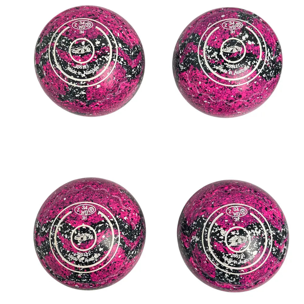 Aero (Pre-Owned) Dynamic Lawn Bowls 3 Heavy Z-Scoop Fuschia/Onyx Swirl -255121 Aero Bowls