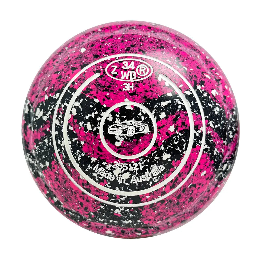 Aero (Pre-Owned) Dynamic Lawn Bowls 3 Heavy Z-Scoop Fuschia/Onyx Swirl -255121 - Bowls City