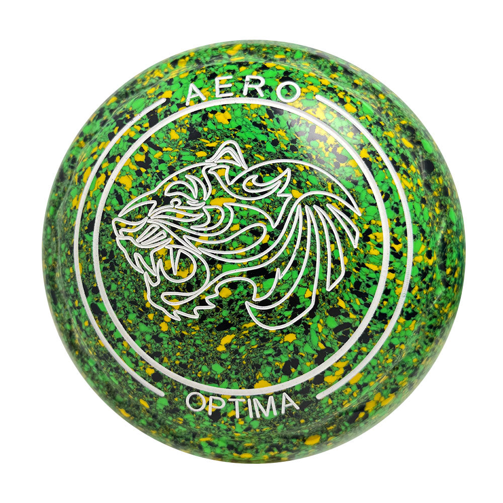 Aero Optima Lawn Bowls 3 Heavy Z-Scoop Jungle - 255803