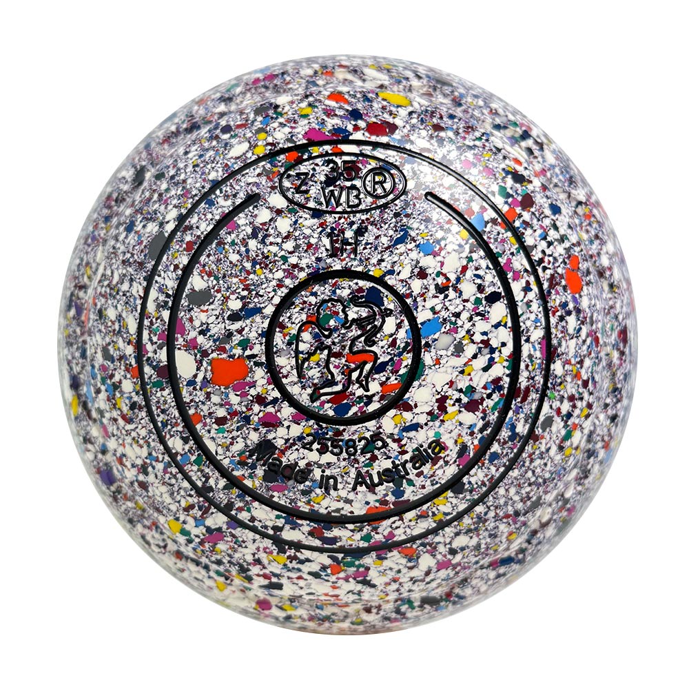Aero Optima Lawn Bowls 1 Heavy Z-Scoop White Harlequin - 255825
