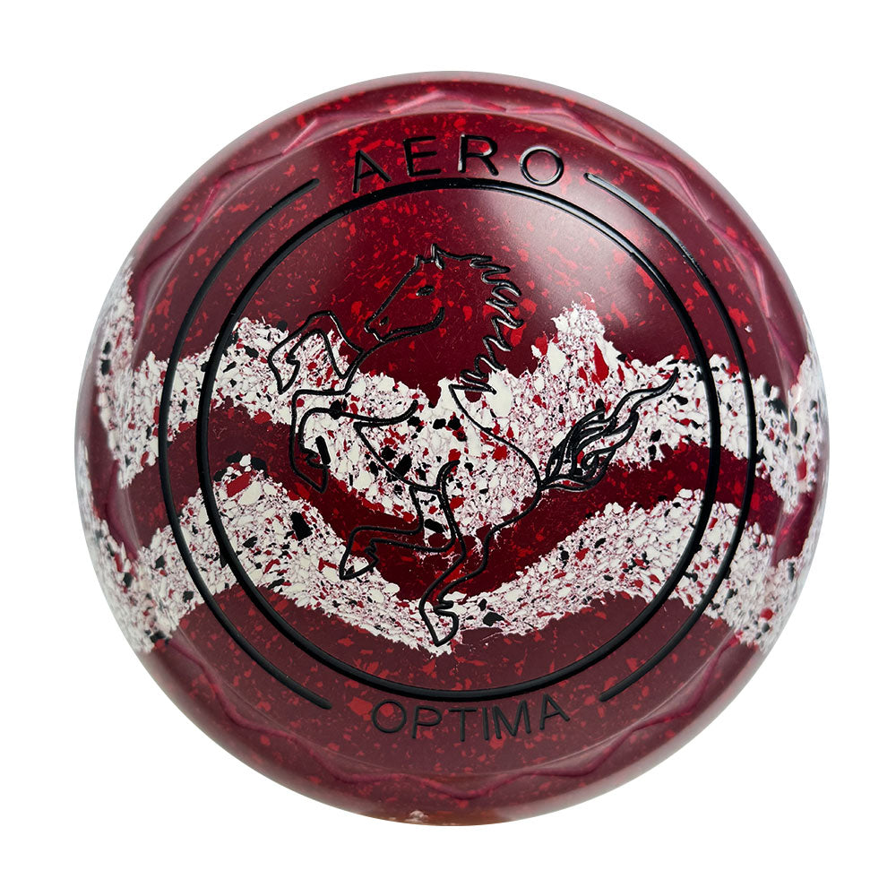 Aero Optima Lawn Bowls 4 Heavy Z-Scoop Maroon/Red  Swirl - 256809