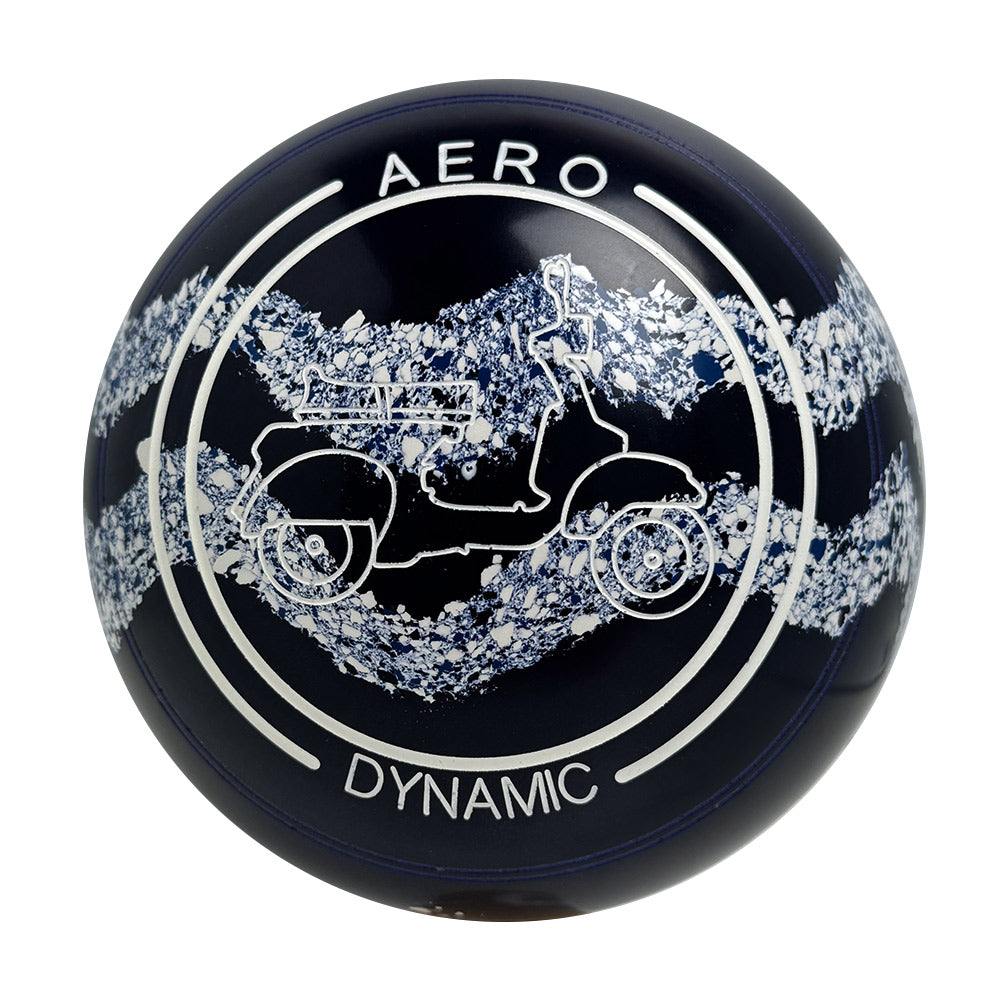 Aero Dynamic Lawn Bowls 3 Heavy Non-Gripped Dark Blue/Glacier Swirl -- 256813