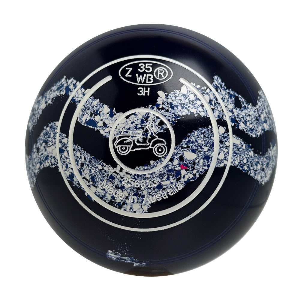 Aero Dynamic Lawn Bowls 3 Heavy Non-Gripped Dark Blue/Glacier Swirl -- 256813
