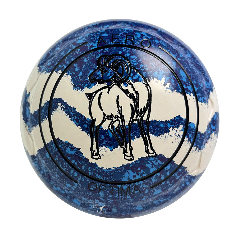 Aero Optima Lawn Bowls 3 Heavy Non-Gripped Delta/White Base Swirl -  257897