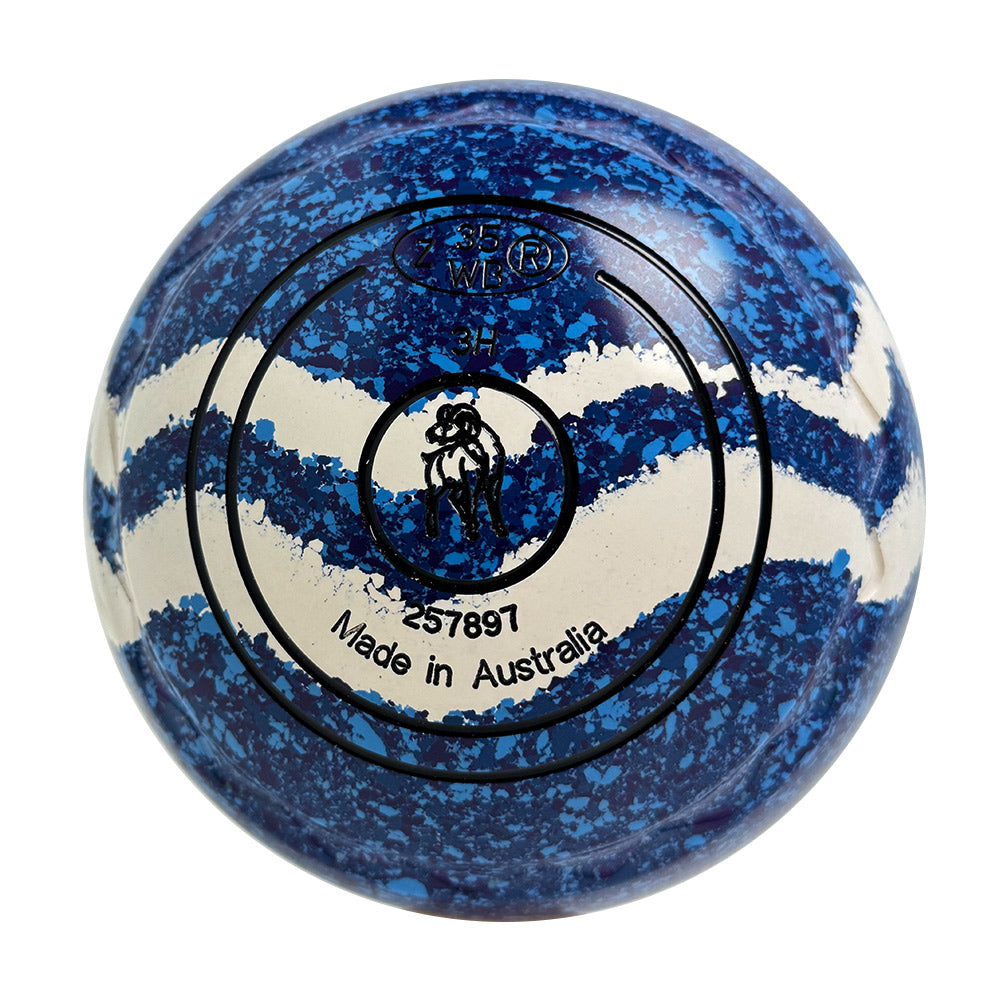 Aero Optima Lawn Bowls 3 Heavy Non-Gripped Delta/White Base Swirl -  257897