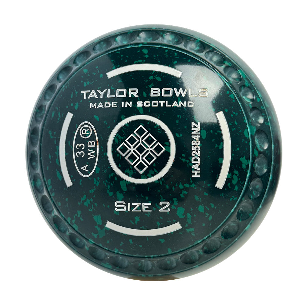 Taylor SR Lawn Bowls Size 2 Heavy Gripped Dark green/Green - HAD2584NZ