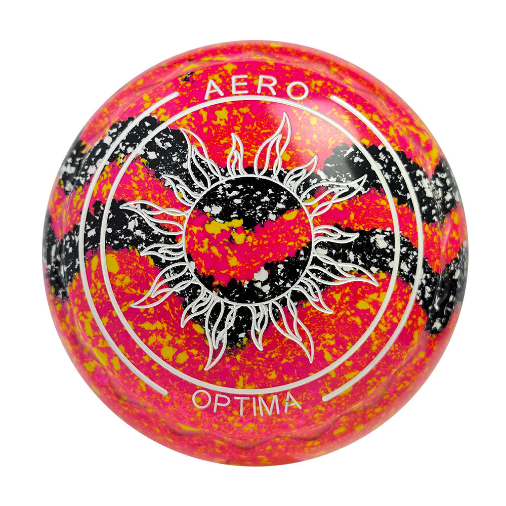 Aero Optima Lawn Bowls 2.5 Heavy Z-Scoop Tequila Sunrise Swirl - 258757 Aero Bowls