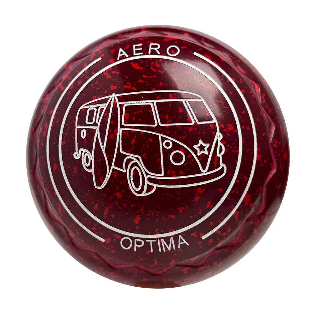 Aero Optima Lawn Bowls 2 Heavy Z-Scoop Maroon Red - 261643 Aero Bowls