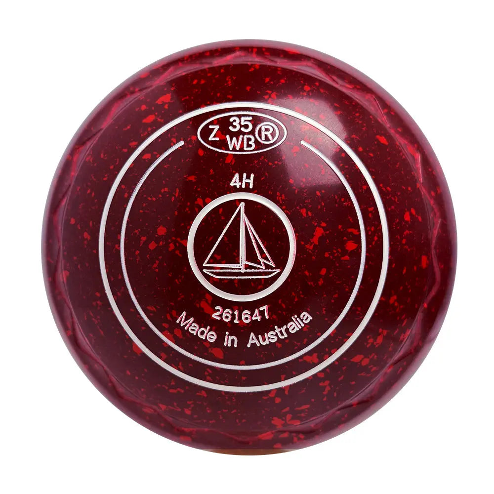 Aero Optima Lawn Bowls 4 Heavy Z-Scoop Maroon Red - 261647 Aero Bowls