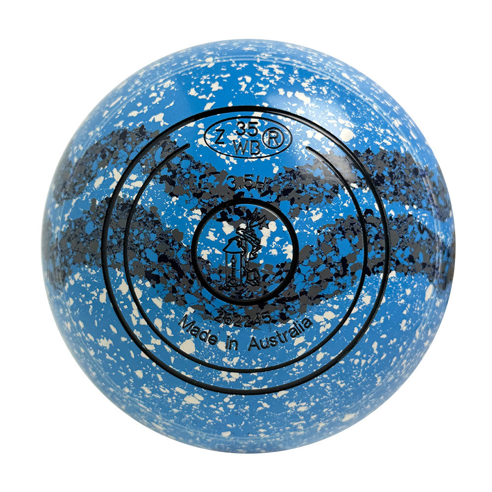 Aero Optima Lawn Bowls 3.5 Heavy Non-Gripped Azure/Verve Swirl - 262245