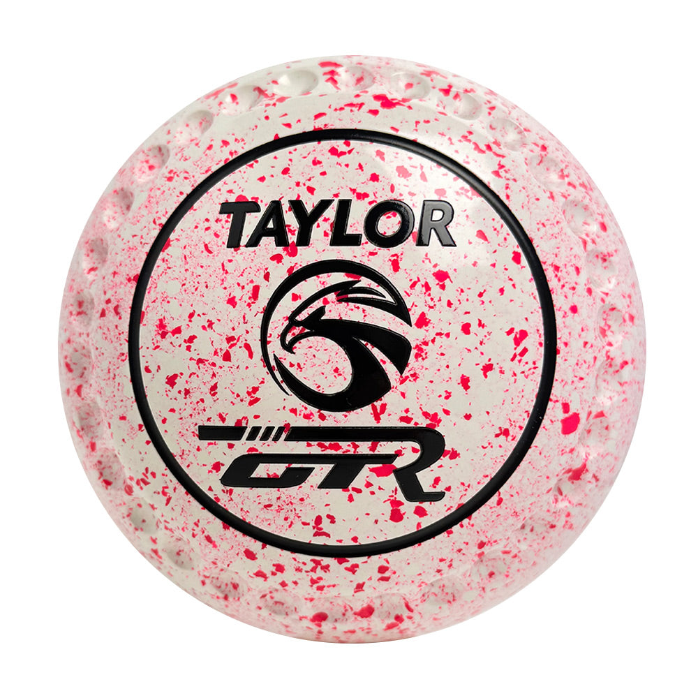 Taylor GTR Lawn Bowls Size 4 Heavy Gripped White/Fluro Pink - HAE3270A Taylor