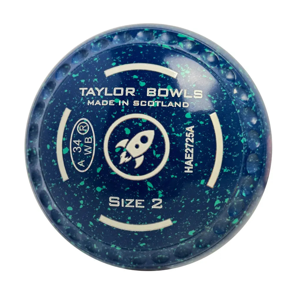 Taylor SR Lawn Bowls Size 2 Heavy Gripped Blue/Mint - HAE2725A Taylor