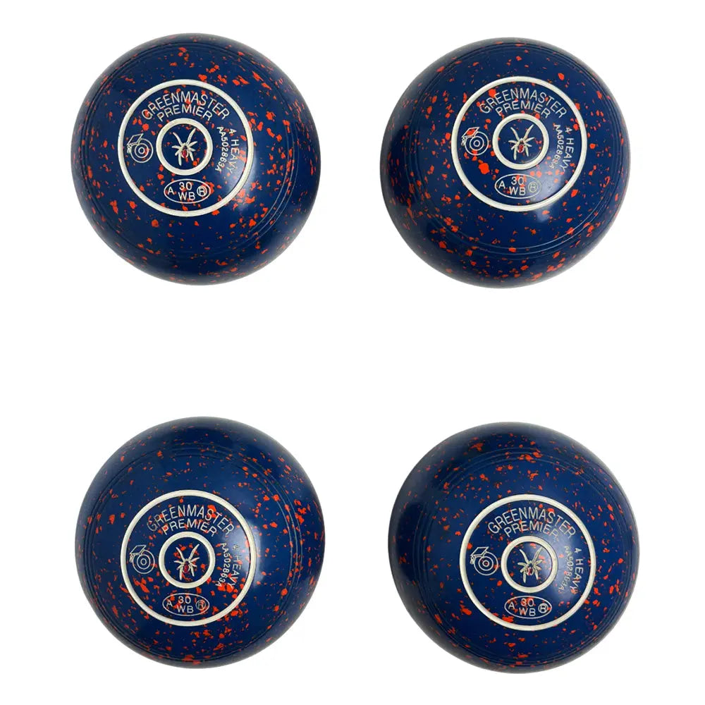 Greenmaster (Pre-Owned) Premier Lawn Bowls Size 4 Heavy Non-Gripped - Blue/Orange - AA502863A - Bowls City
