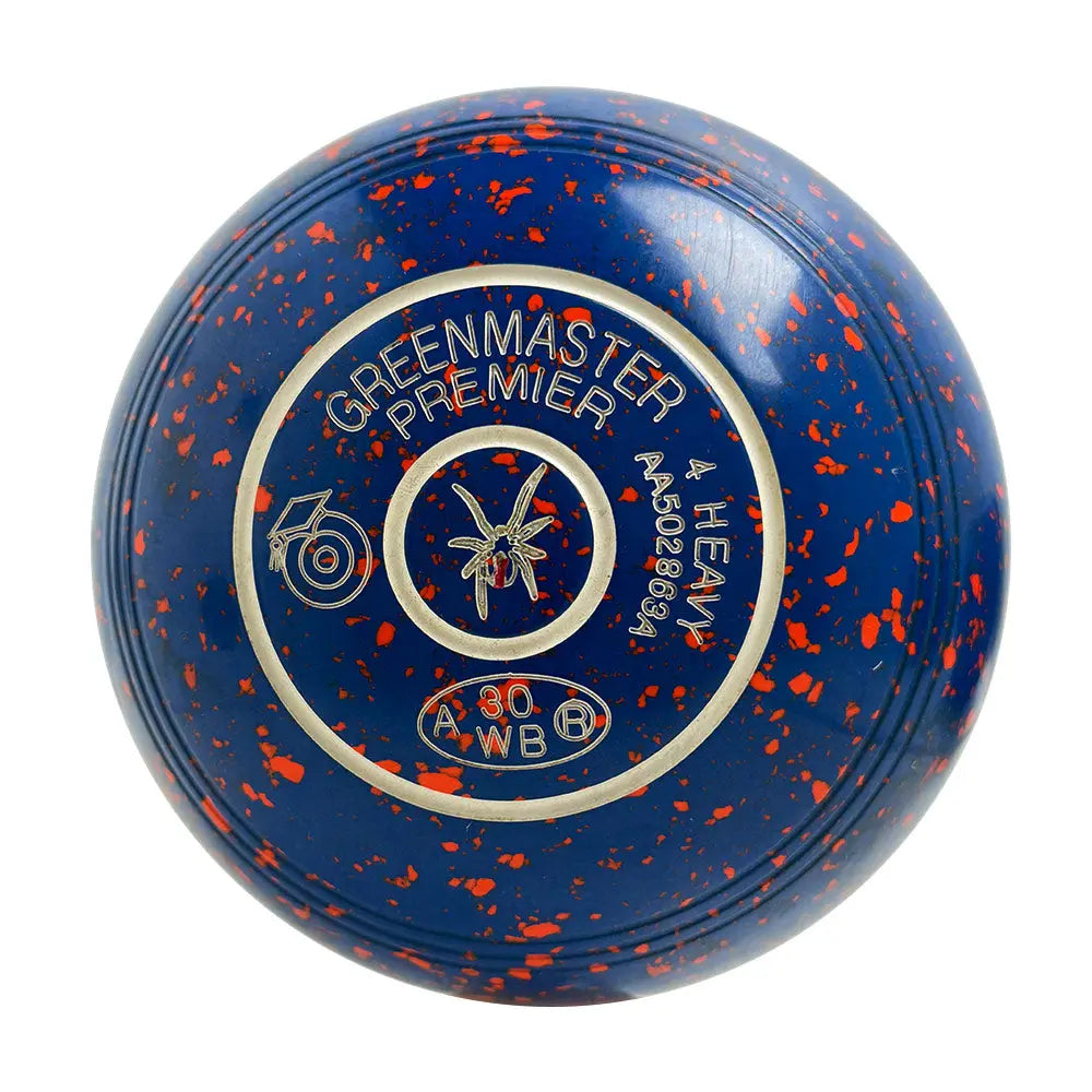 Greenmaster (Pre-Owned) Premier Lawn Bowls Size 4 Heavy Non-Gripped - Blue/Orange - AA502863A - Bowls City