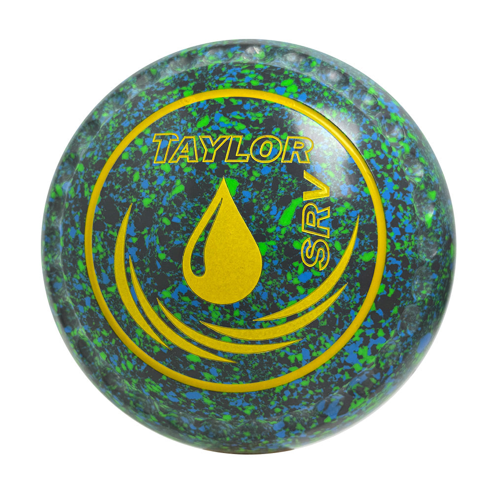 Taylor SRV Lawn Bowls Size 3 Heavy Gripped Grey/Blue/Lime - HAD2875A