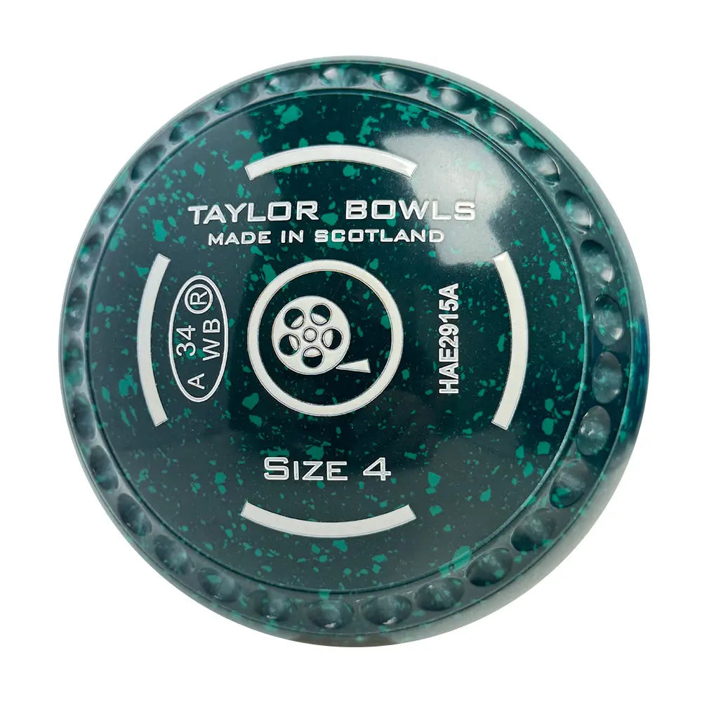Taylor SR Lawn Bowls Size 4 Heavy Gripped Dark Green/Green- HAE2915A Taylor