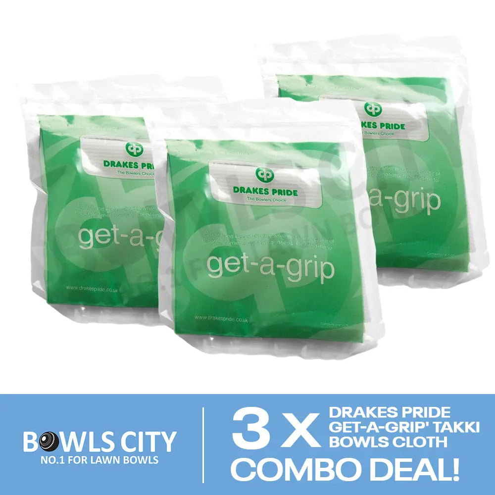 Drakes Pride Grip Cloth Sports Grip Enhancer - 3 Pack Deal Lawn Bowls/Pole Dancing/Gymnastics/Football - Bowls City