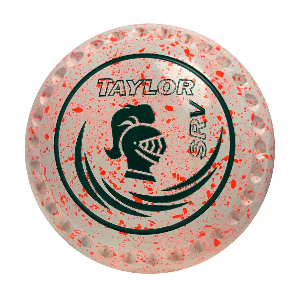 Taylor SRV Lawn Bowls Size 3 Heavy Gripped White/Flouro Orange- HAE3102A