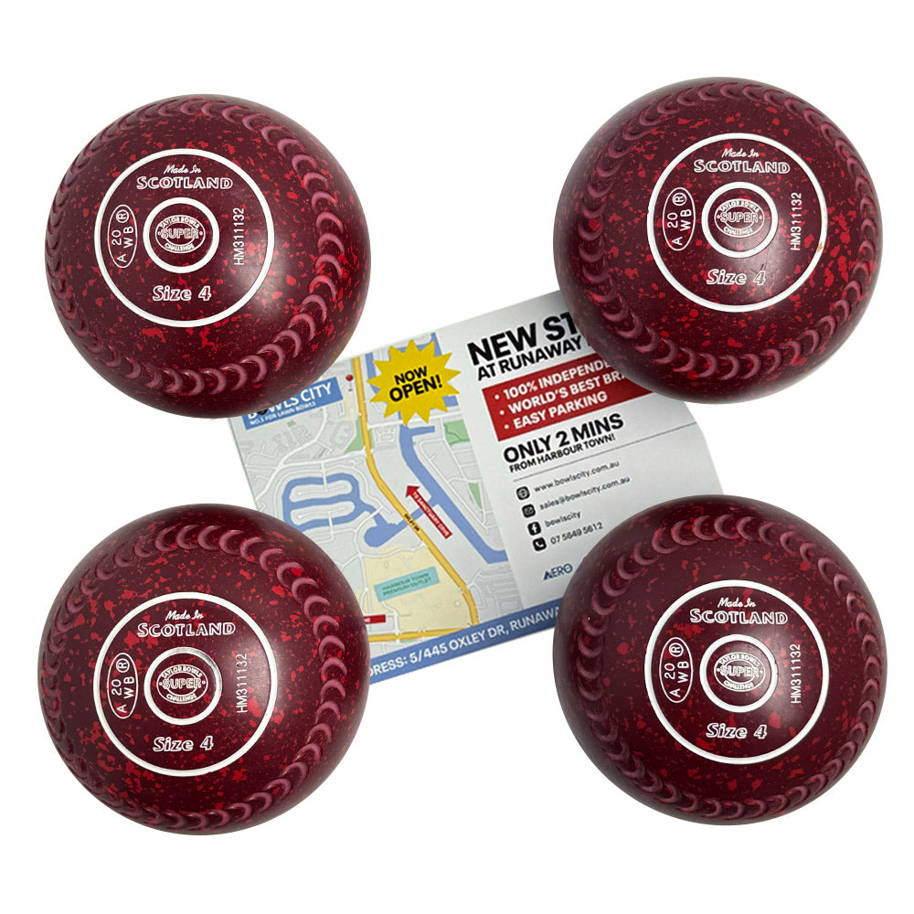 Taylor (Pre-Owned) Redline SR Lawn Bowls Size 4 Heavy Gripped - Maroon Speckle