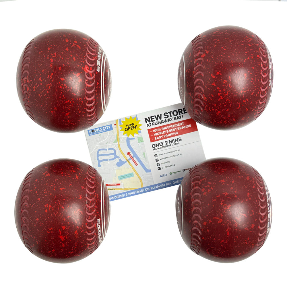 Taylor (Pre-Owned) Redline SR Lawn Bowls Size 4 Heavy Gripped - Maroon Speckle